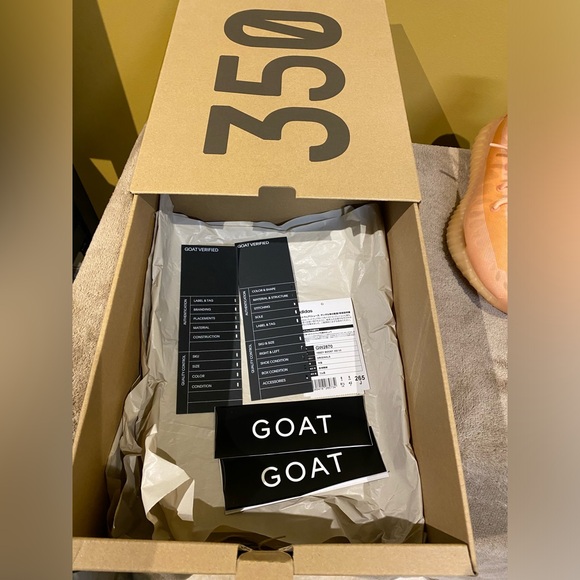 Adidas Yeezy Boost 350, size 8.5 men’s, color orange/salmon - Picture 11 of 13